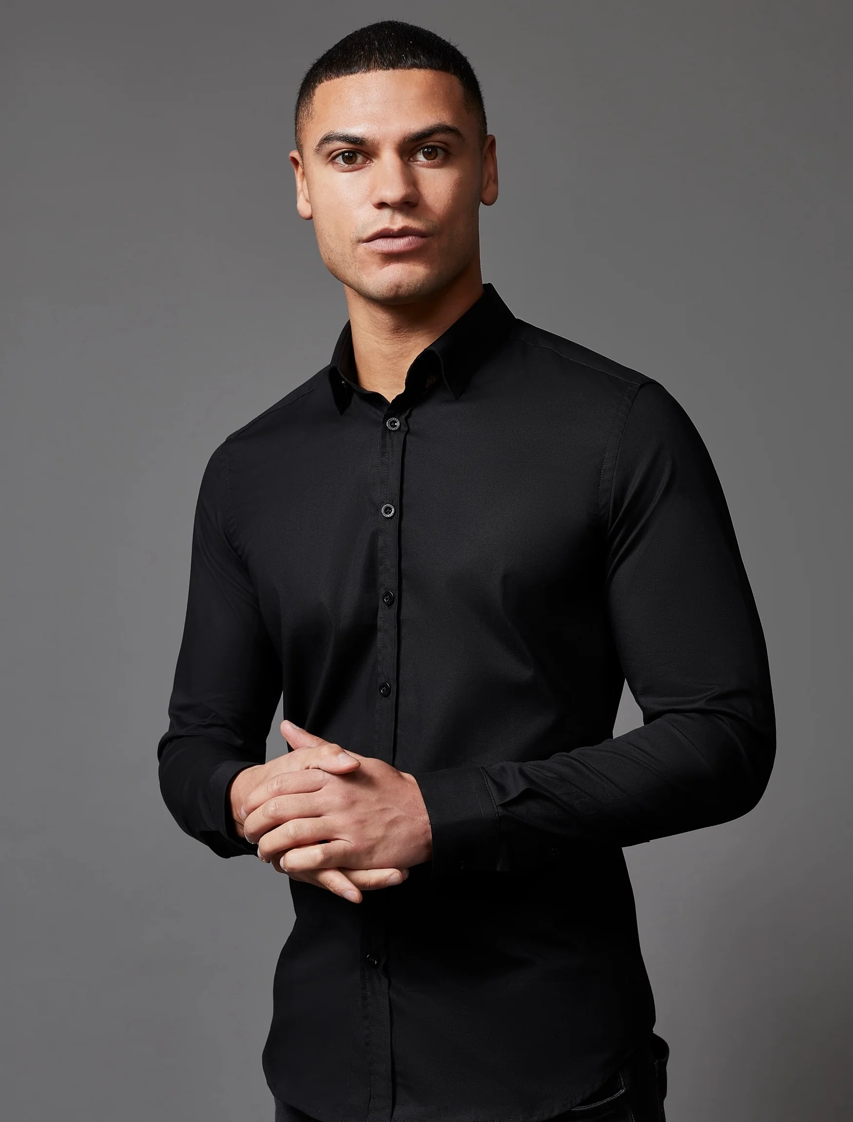 Black Tapered Fit Shirt - Image 4