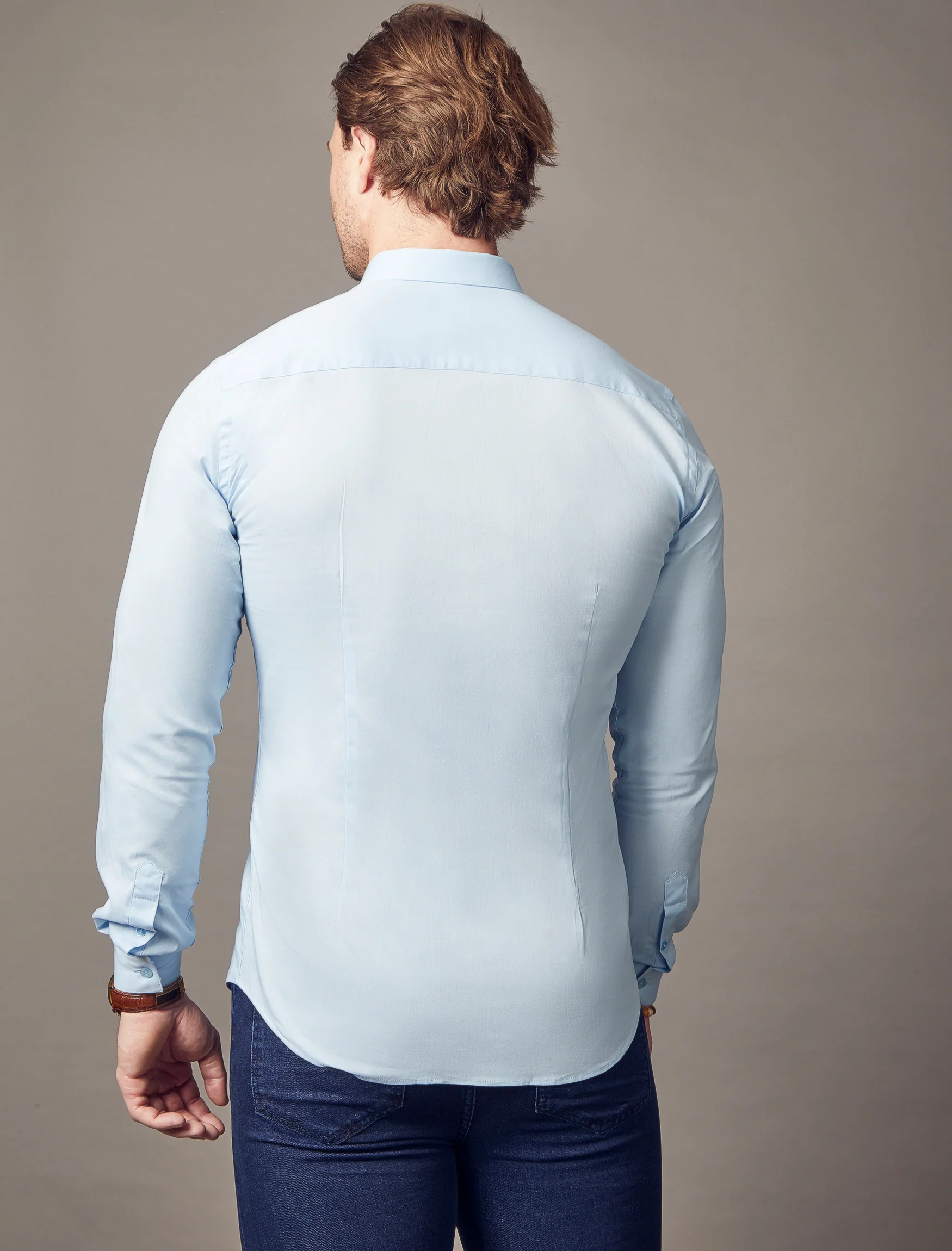 Light Blue Tapered Fit Shirt - Image 7