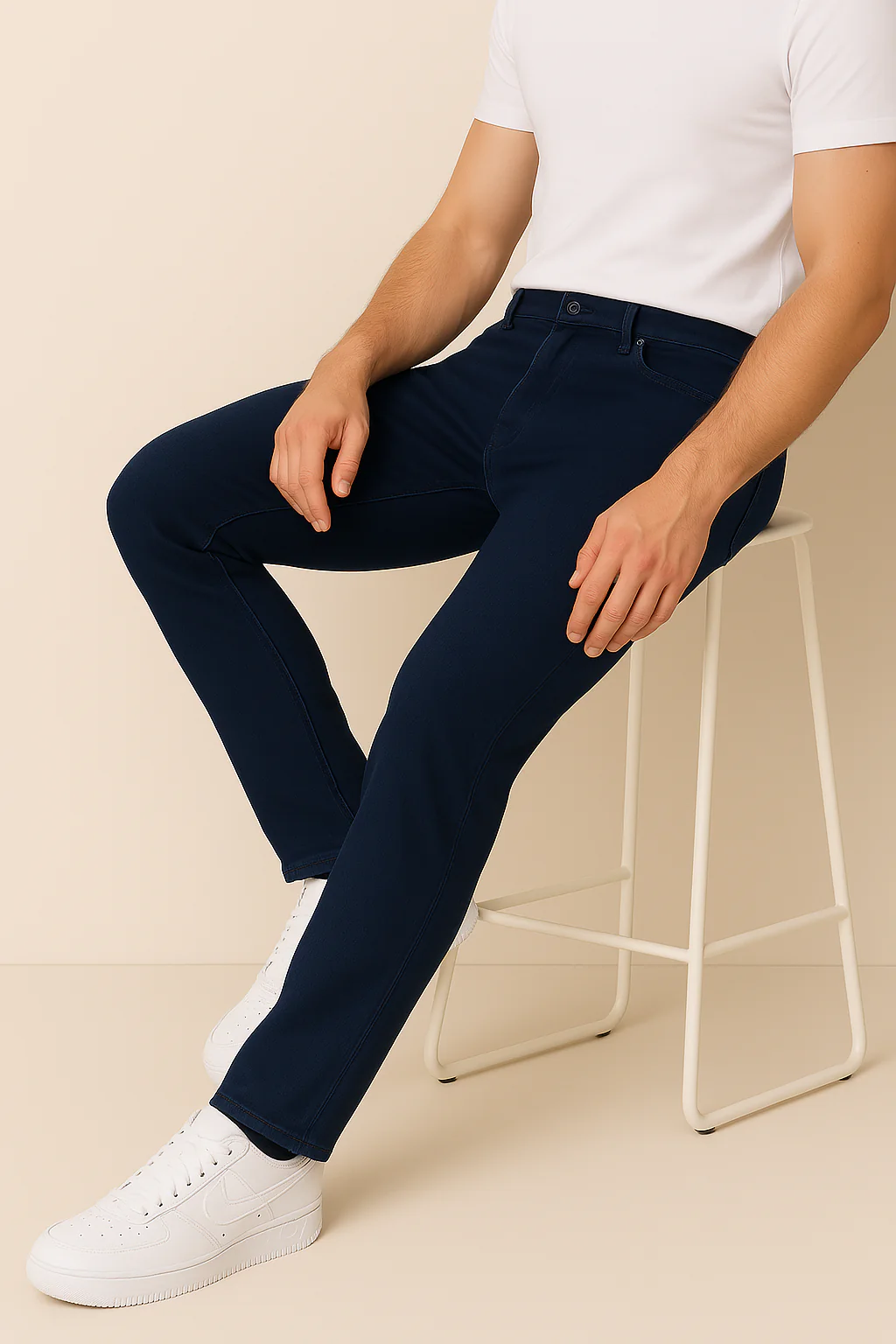 Navy Tapered Fit Jeans - Image 3