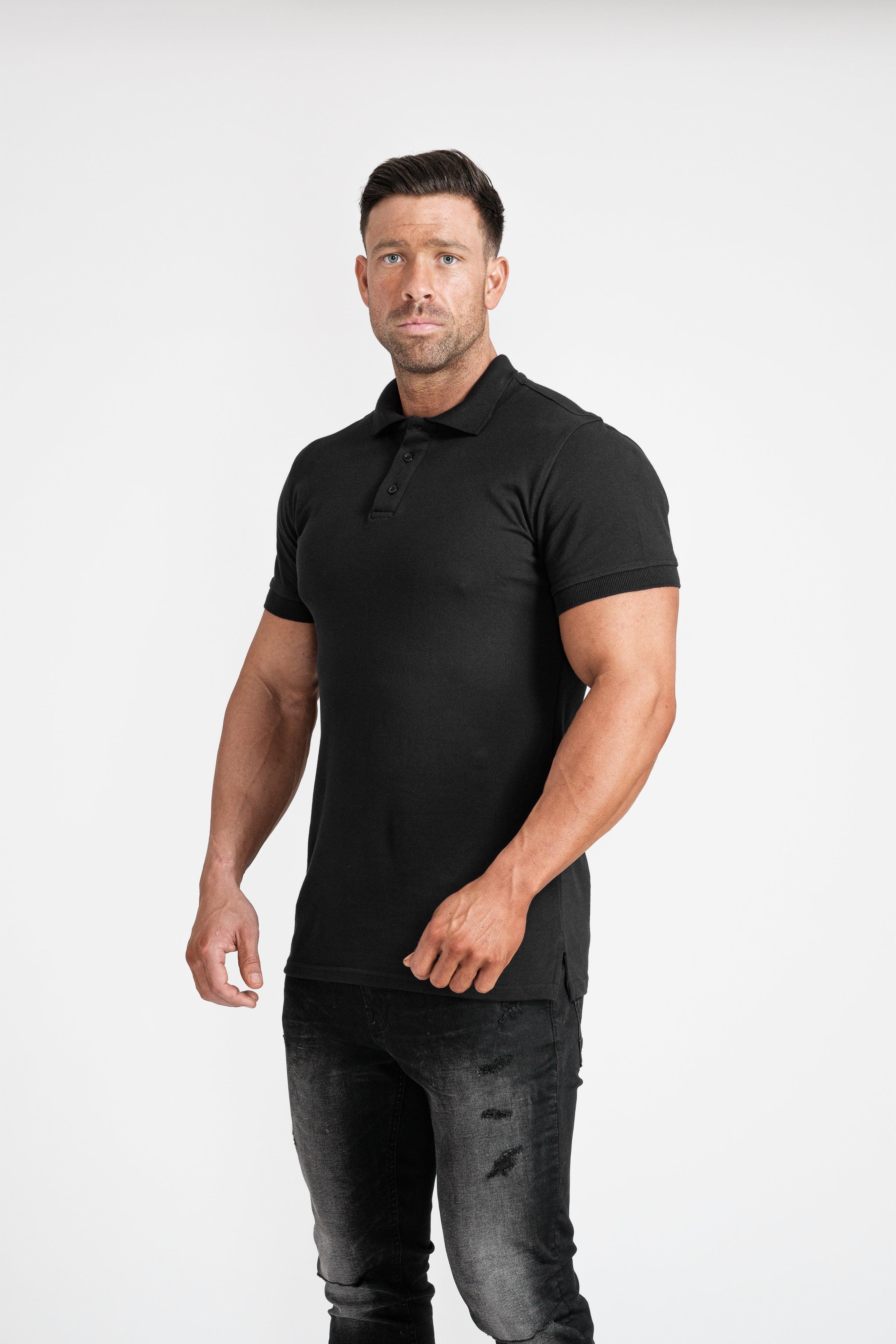 Short Sleeve Black Tapered Fit Polo Shirt - Image 7