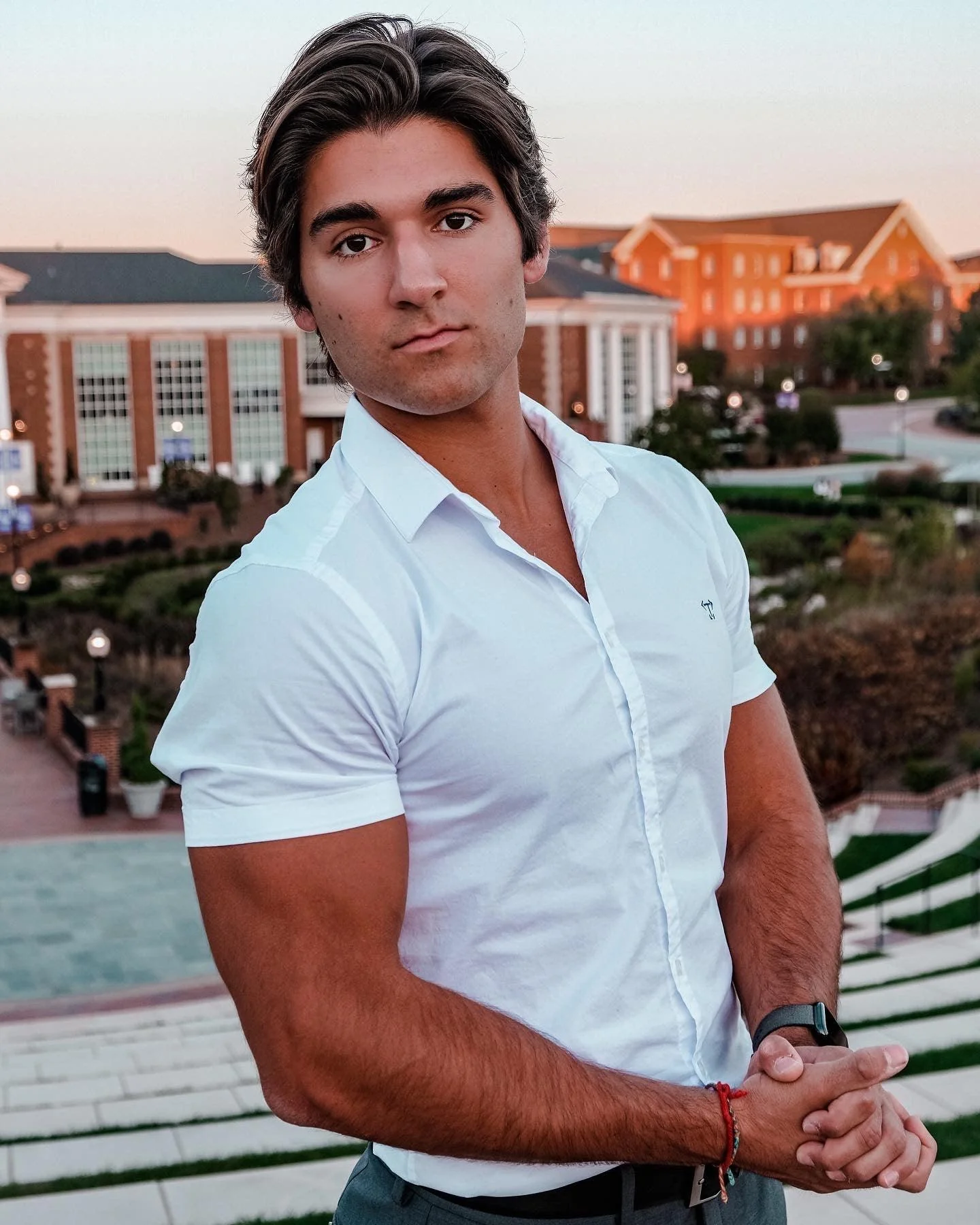 White Short Sleeve Tapered Fit Bodybuilder Shirt - Image 5