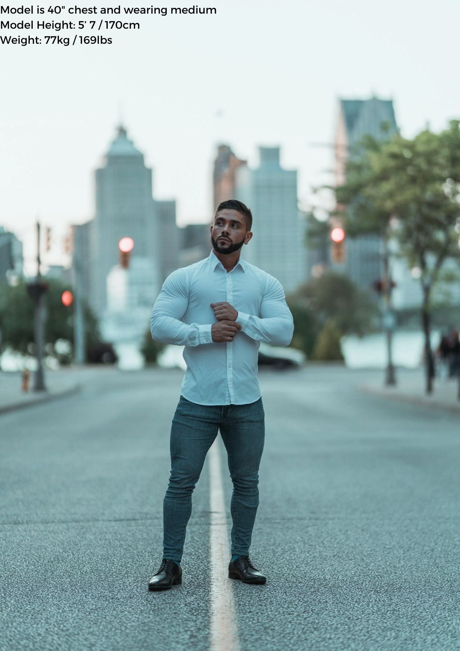 White Tapered Fit Shirt - Image 10